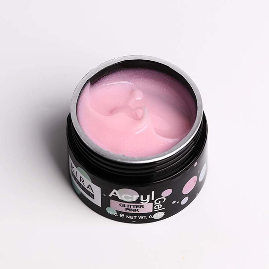 Kira Nails Acryl Gel Glitter Pink, 5 г, Об`єм: 5 г, Колір: Glitter Pink2