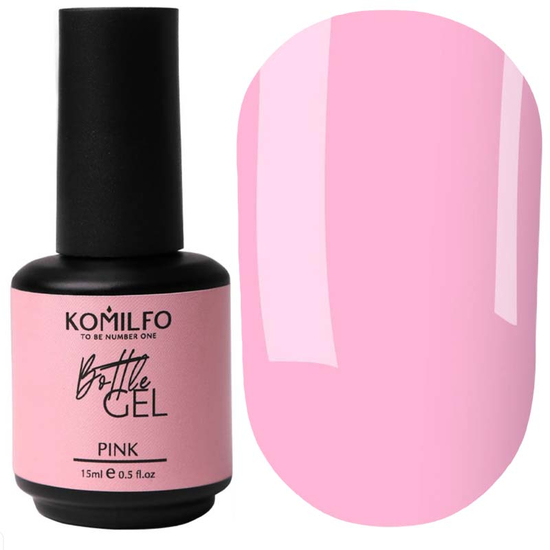 Komilfo Bottle Gel Pink с кисточкой, 15 мл, Цвет: Pink