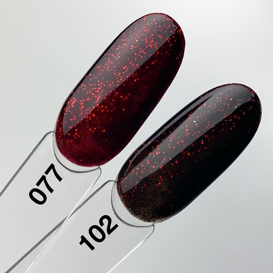 Гель-лак Molekula №102 (темно-червоне мерехтіння з блискітками), 11 мл3