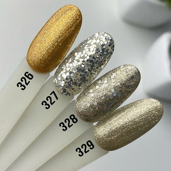 Гель-лак MOON FULL color Gel polish №328 (серебристо-золотой с разноцветным глиттером), 8 мл3
