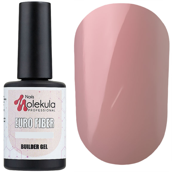 Molekula Euro Fiber Gel - Berry Shake - моделюючий гель-база (ніжно-рожевий, напівпрозорий), 12 мл, Колір: Berry Shake2