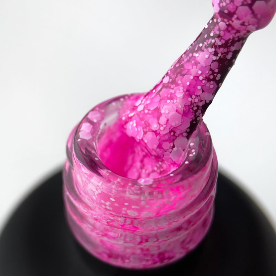 Гель-лак ART Bubble №B001 (полупрозрачный розовый с белыми хлопьями), 10 мл, Объем: 10 мл, Цвет: B0012