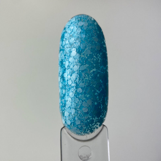 Гель-лак ART Bubble №B006 (напівпрозорий блакитний з білими пластівцями), 10 мл, Об`єм: 10 мл, Колір: B0063