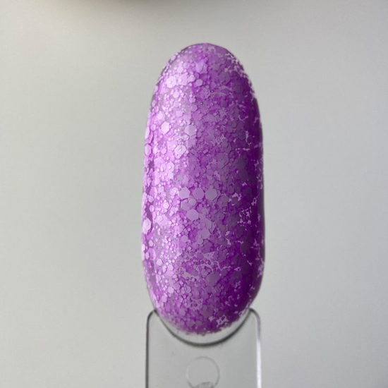 Гель-лак ART Bubble №B007 (полупрозрачный фиолетовый с белыми хлопьями), 10 мл, Объем: 10 мл, Цвет: B0073