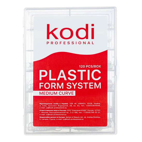 Верхние формы для моделирования ногтей Kodi Professional №1, Medium Curve (120 шт/уп), Размер: Medium Curve