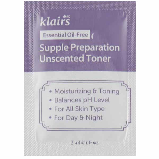 Увлажняющий тонер для чувствительной кожи Dear Klairs Supple Preparation Unscented Toner 1 мл, Объем: 1 мл