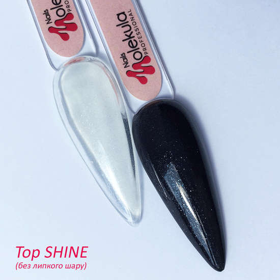 Molekula Top Rubber SHINE No Sticky - топ без липкого шару з мікроблиском, 12 мл3
