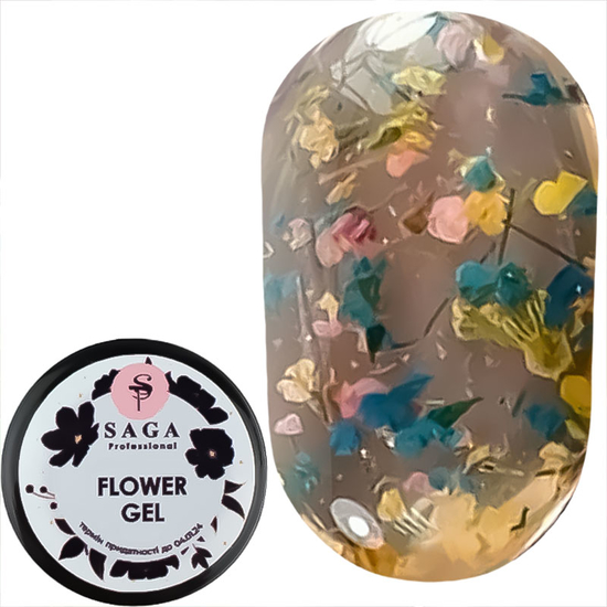 Гель SAGA Flower Fairy Gel №5 с сухоцветами, 5 мл, Колір: 5