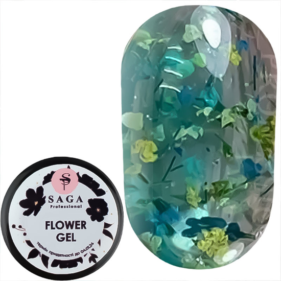 Гель SAGA Flower Fairy Gel №10 із сухоцвітами, 5 мл, Колір: 10