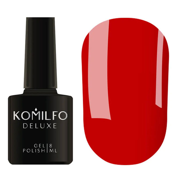 Гель-лак Komilfo Deluxe Series D082 (класичний червоний, емаль), 8 мл