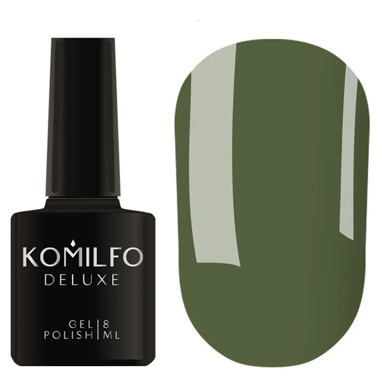 Гель-лак Komilfo Deluxe Series D158 (хакі, емаль), 8 мл
