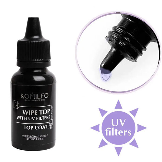 Komilfo Wipe Top - топ для гель-лаку з липким шаром, 30 мл (без пензлика), Об`єм: 30 мл