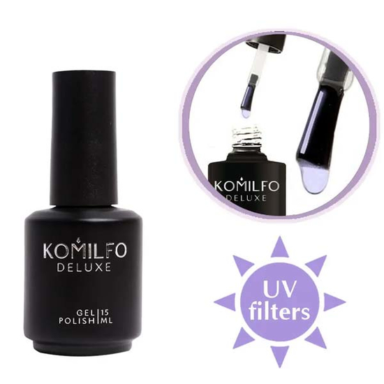 NEW Komilfo No Wipe Top - топ для гель-лака без липкого слоя с УФ-фильтрами , 15 мл, Объем: 15 мл