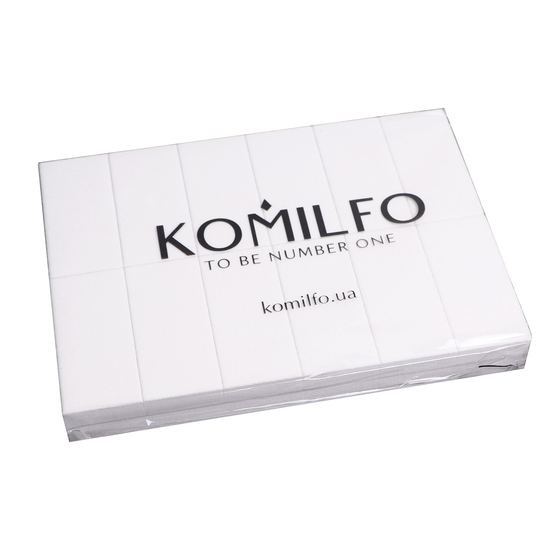 Шлифовщик для ногтей Komilfo Large 76*34*13 мм белый 120/120 ( 24шт. в пачке)