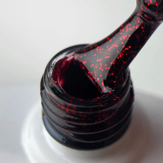 Гель-лак Molekula №077 (красный с блестками), 6 мл3