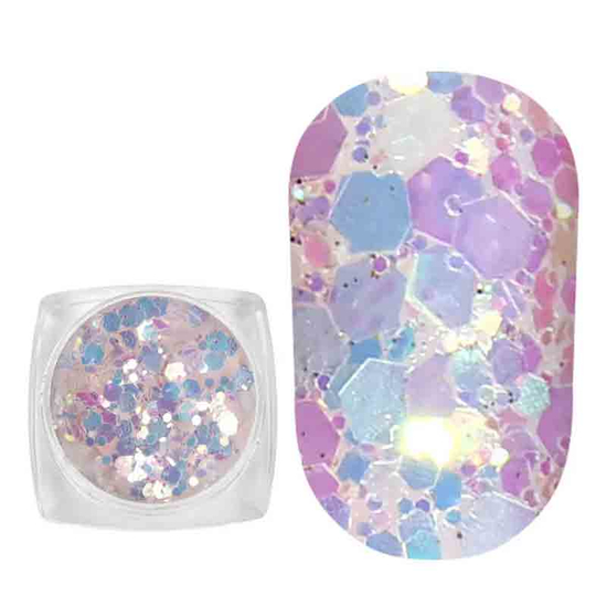 Komilfo блискітки фотохромні MIX-001, мікс розмірів, 2,5 г, Колір: 001