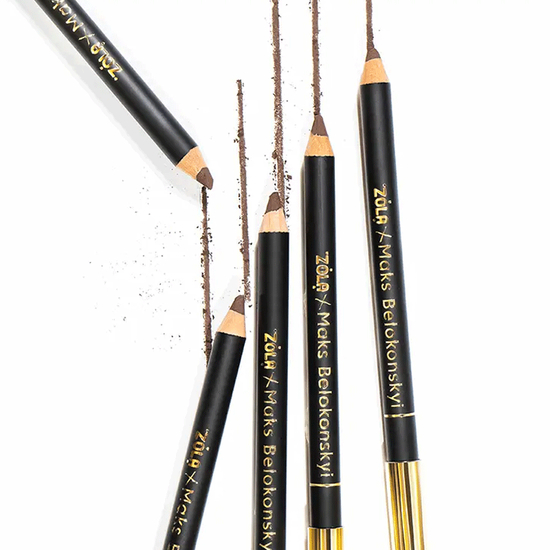 Олівець для оформлення та розмітки брів ZOLA Maks Belokonskyi пудровий, темно-коричневий