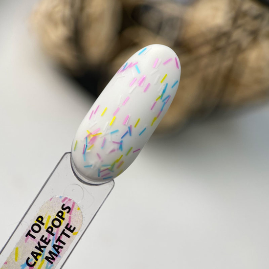 ART Top Cake Pops Matte - матовий топ з кольоровим посипанням без ЛШ, 10 мл3