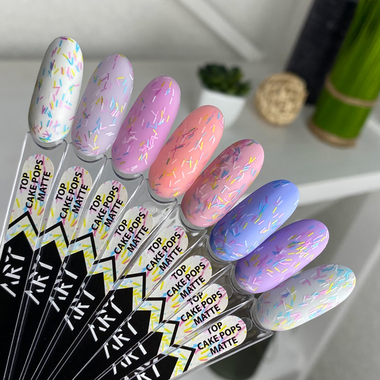 ART Top Cake Pops Matte - матовий топ з кольоровим посипанням без ЛШ, 10 мл4