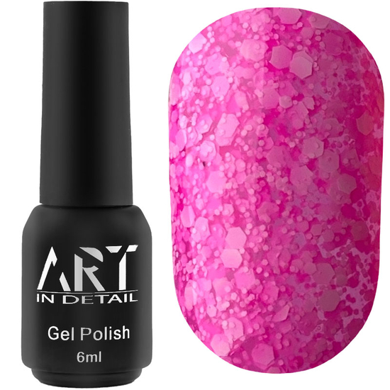 Гель-лак ART Bubble №B001 (полупрозрачный розовый с белыми хлопьями), 6 мл