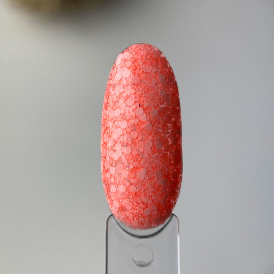 Гель-лак ART Bubble №B002 (полупрозрачный коралловый с белыми хлопьями), 6 мл3