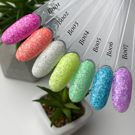 Гель-лак ART Bubble №B002 (полупрозрачный коралловый с белыми хлопьями), 6 мл4