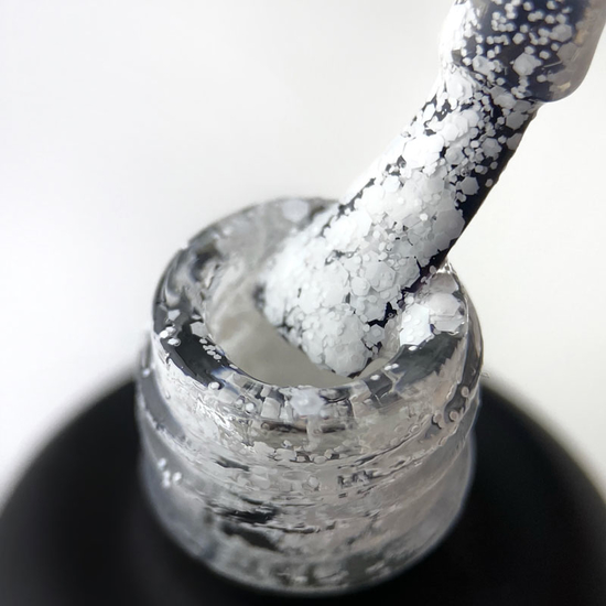 Гель-лак ART Bubble №B003 (полупрозрачный белый с белыми хлопьями), 6 мл2