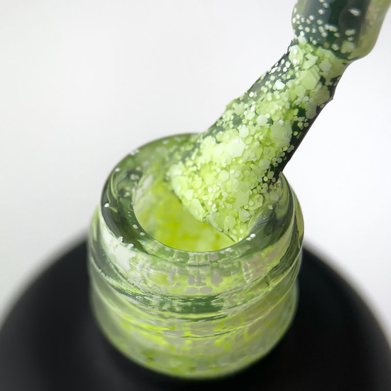 Гель-лак ART Bubble №B004 (полупрозрачный желтый с белыми хлопьями), 6 мл2