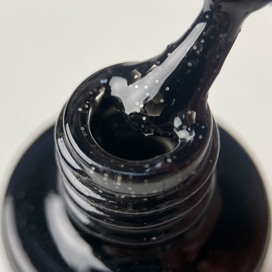 Гель-лак ART Bubble №B008 (напівпрозорий чорний з білими пластівцями), 6 мл2