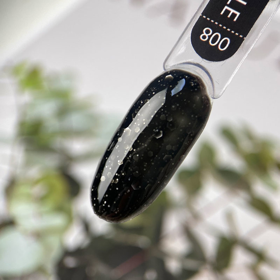 Гель-лак ART Bubble №B008 (напівпрозорий чорний з білими пластівцями), 6 мл3