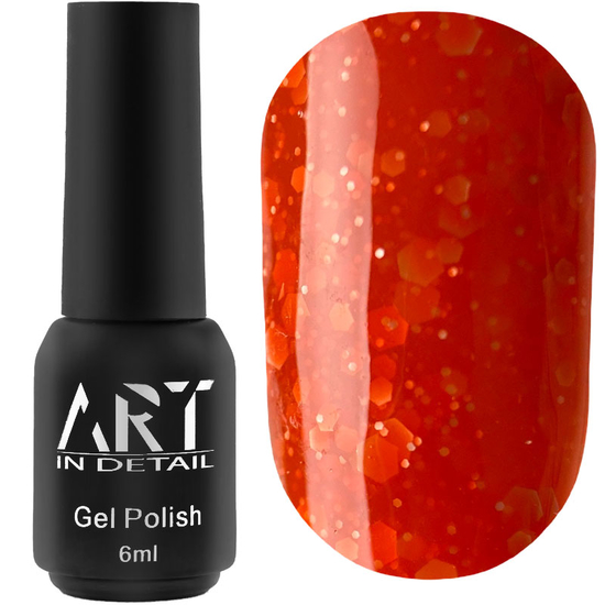 Гель-лак ART Bubble №B009 (напівпрозорий червоний з білими пластівцями), 6 мл