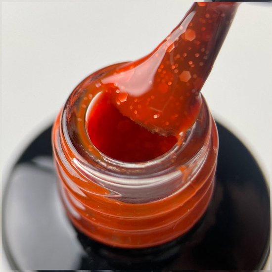 Гель-лак ART Bubble №B009 (напівпрозорий червоний з білими пластівцями), 6 мл2