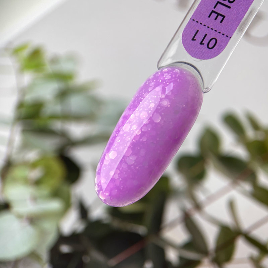 Гель-лак ART Bubble №B011 (напівпрозорий лавандовий з білими пластівцями), 6 мл3