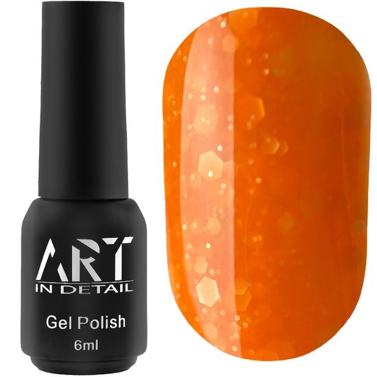 Гель-лак ART Bubble №B012 (напівпрозорий оранжевий з білими пластівцями), 6 мл