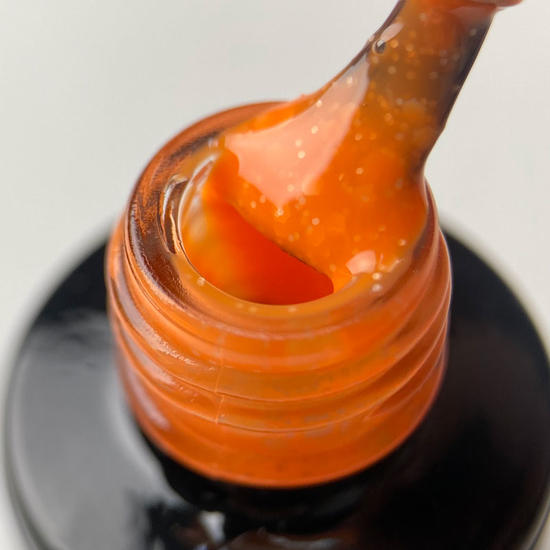 Гель-лак ART Bubble №B012 (напівпрозорий оранжевий з білими пластівцями), 6 мл2