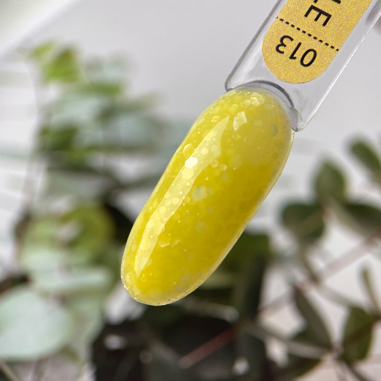 Гель-лак ART Bubble №B013 (напівпрозорий жовтий з білими пластівцями), 6 мл3