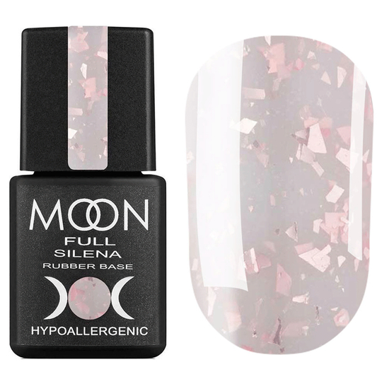 MOON FULL Potal Rubber Base Silena №2022 (молочный с розовой поталью), 8 мл, Цвет: 2022