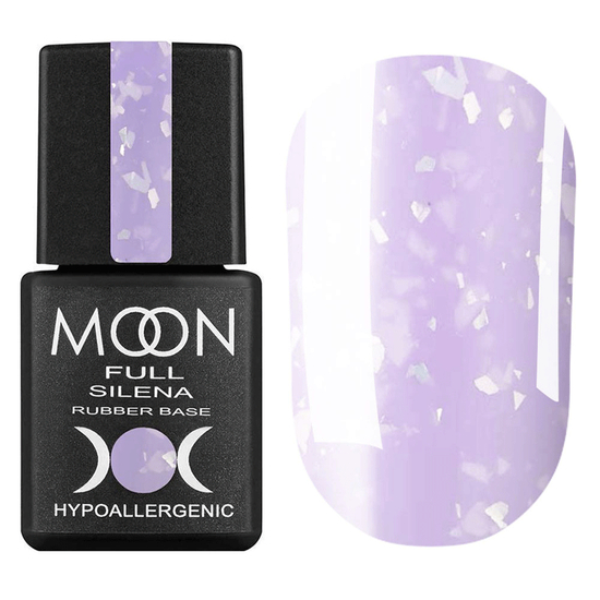 MOON FULL Potal Rubber Base Silena №2030 (лилово-сиреневый с серебристой поталью), 8 мл, Цвет: 2030
