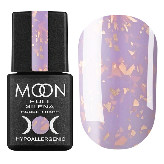 MOON FULL Potal Rubber Base Silena №2031 (сиреневый с золотой поталью), 8 мл, Цвет: 2031