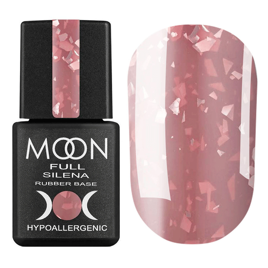 MOON FULL Potal Rubber Base Silena №2035 (натурально-рожевий із сріблястою поталлю), 8 мл, Колір: 2035