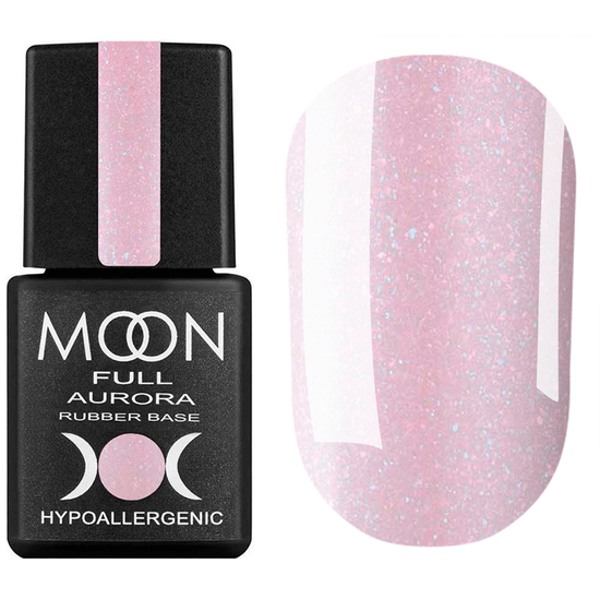 MOON FULL Rubber Base Aurora №2006 (світло-рожевий з шиммером), 8 мл, Колір: 2006