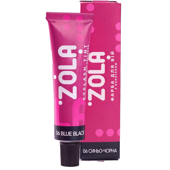 Краска для ресниц с коллагеном ZOLA Eyebrow Tint With Collagen 15 мл (06 Blue Black​), Объем: 15 мл, Цвет: 06 Blue Black2