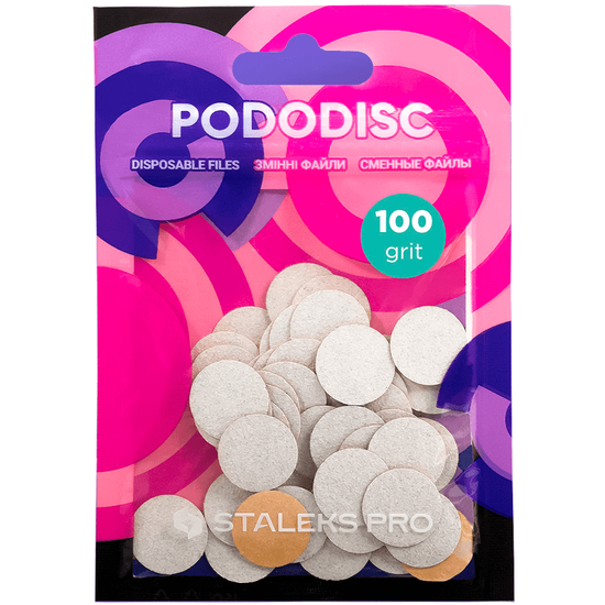 Змінні файли білі для педикюрного диска 100 грит STALEKS PRO PODODISC S 50 шт PDF-15-100w, Вид: Змінні файли, Диаметр: 15 мм, Абразивність : 100 грит