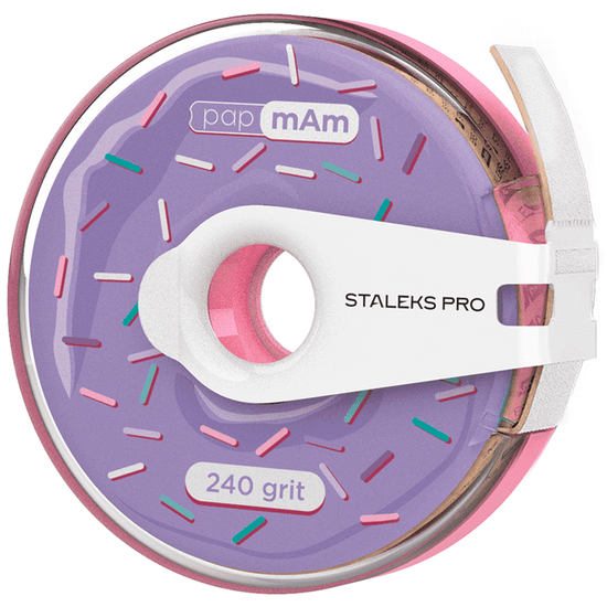 Змінний файл-стрічка білий papmAm з кліпсою 240 грит STALEKS PRO EXPERT ATC-240w, Абразивність : 240 грит