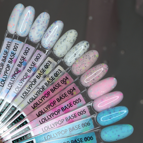 Kira Nails Lollypop Base №001 (молочный с разноцветными хлопьями), 6 мл, Цвет: 001
6