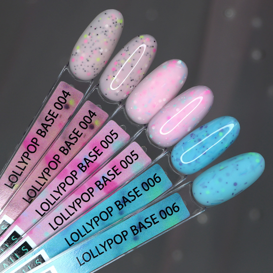 Kira Nails Lollypop Base №004 (розовый с разноцветными хлопьями), 6 мл, Цвет: 004
4