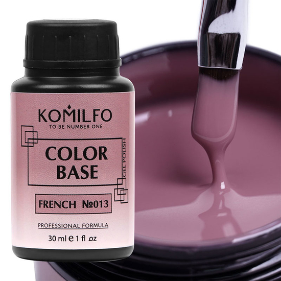 База Komilfo Color Base French 013 (рожевий пудровий), 30 мл (без пензлика), Об`єм: 30 мл бочонок
, Колір: 0132