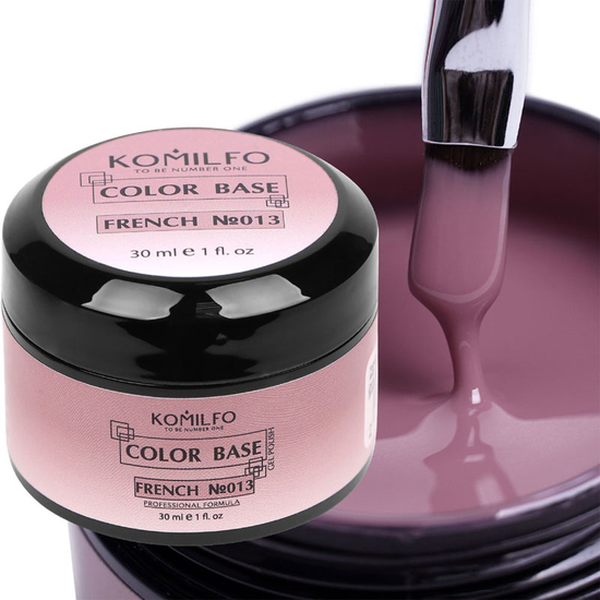 База Komilfo Color Base French 013 (пудровый розовый), 30 мл (банка) (без кисточки), Объем: 30 мл (банка), Цвет: 0132