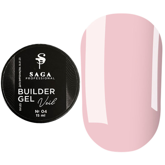 Гель для наращивания SAGA Builder Gel Veil №4 Rose Pink 15 мл, Объем: 15 мл, Цвет: Rose Pink
