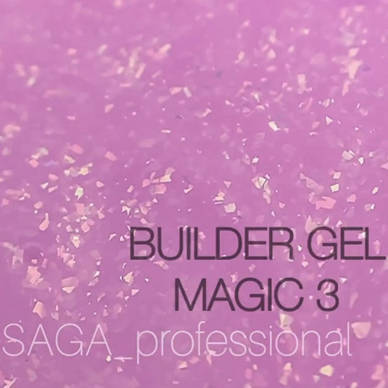 Гель для наращивания Saga Professional Magic Builder Gel 03, розовый с цветными хлопьями потали, 15 мл, Объем: 15 мл, Цвет: 03
3